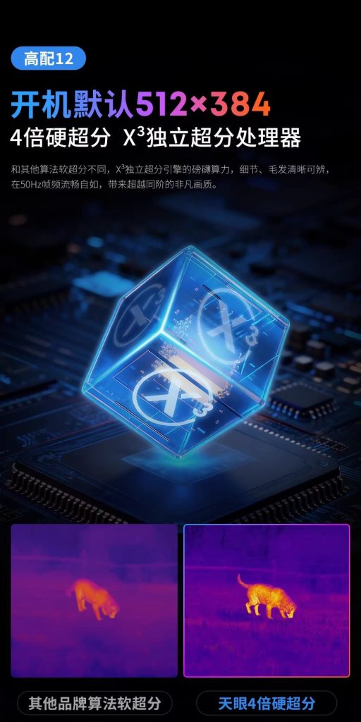 天眼DV200热成像夜视仪4倍硬超分