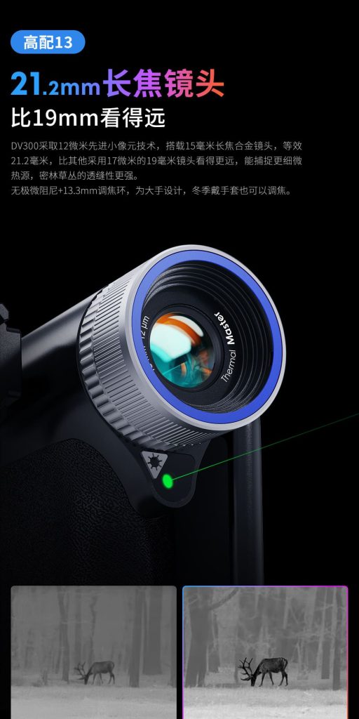 天眼DV300热成像夜视仪21.2mm长焦镜头