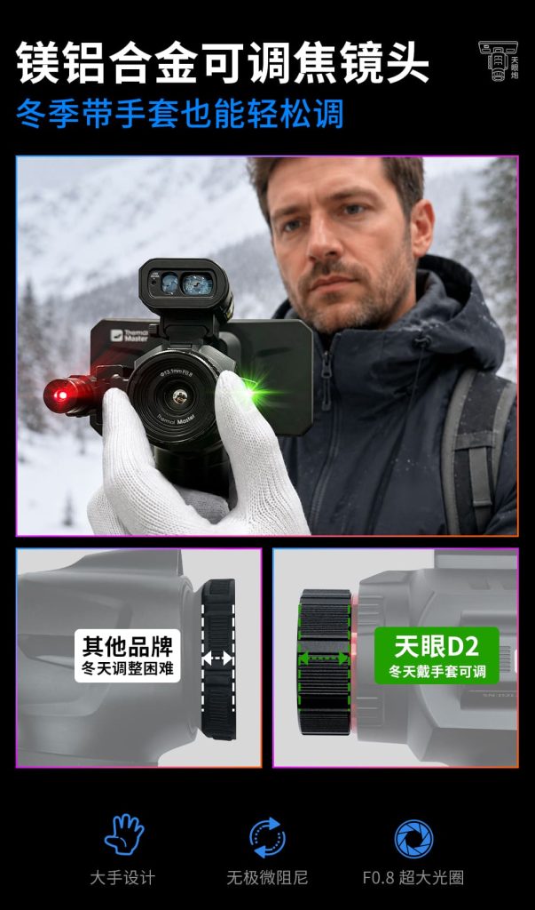 天眼炮D2热成像仪美铝合金可调焦镜头